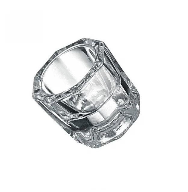 Glass cup for diluting henna, paint, monomer / transparent