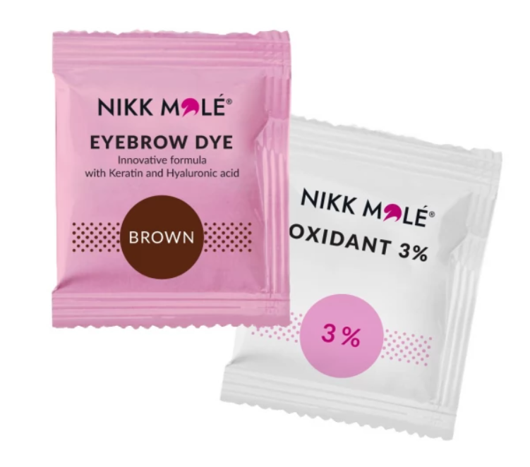Paint for eyebrows and eyelashes Nikk Mole / Sachet + oxidizer, 5 ml