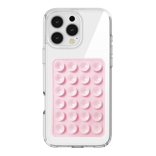 Silicone Suction Phone Case Mount, Silicon Adhesive Phone Accessory for Smartphones, Hands-Free Mirror Shower Phone Holder for Selfies, Tiktok Videos (Light Pink)