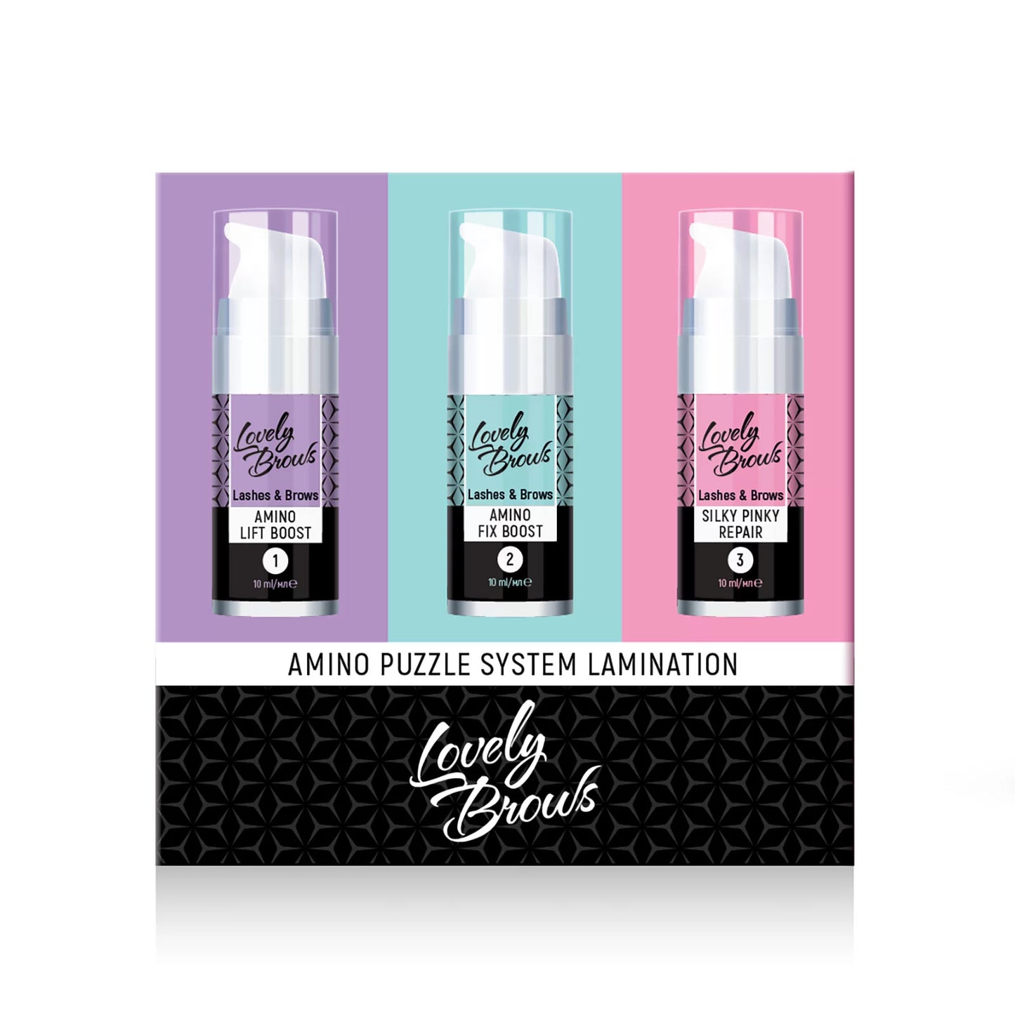 Eyebrow and Eyelash Amino Puzzle System Lamination, kit 3x10ml