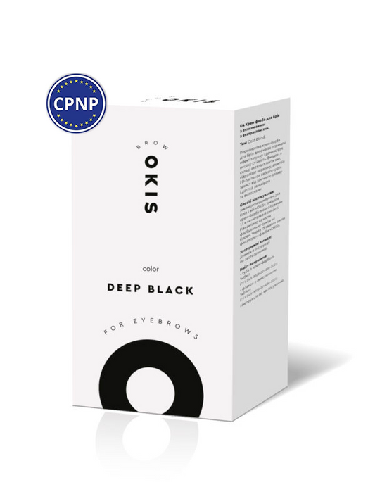 Cream-dye for eyebrows with henna extract TUBA  + oxidizing 3% 20ml OKIS Brow / DEEP BLACK, 15 ml