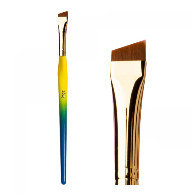 Set of brushes for coloring eyebrows ZOLA BROW BRUSHES UKRAINIAN EDITION / blue-yellow