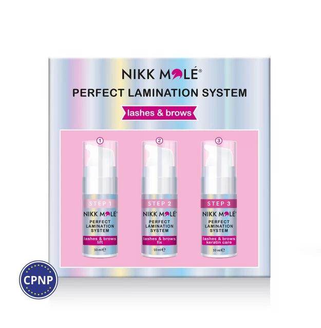 Eyebrow and eyelash lamination set Nikk Mole Perfect lamination / 3 x 10 ml