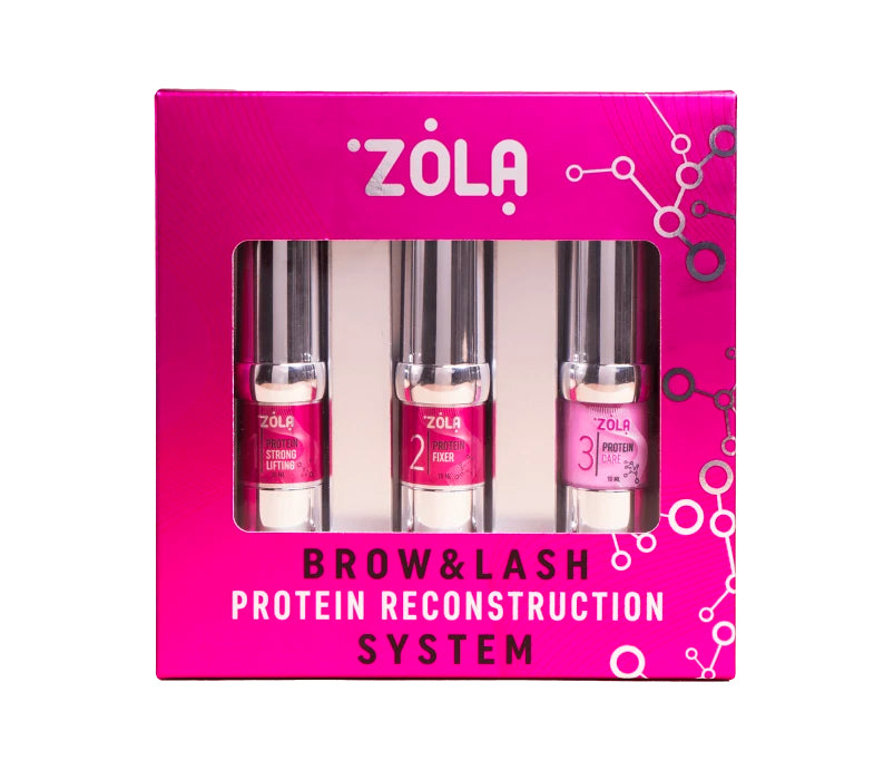 Lamination kit ZOLA Brow Lash Protein Reconstruction System / in pink jars
