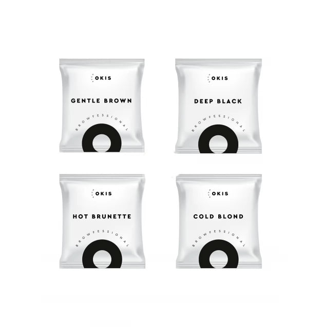 Set of cream-paint for eyebrows with henna extract (without oxidizer) OKIS Brow / 4 sachets of 5 ml