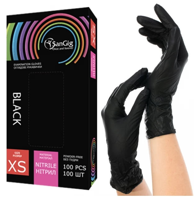 Nitrile gloves Nitrile SANGIG 100 pcs in a pack / black nitrile / size XS