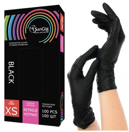 Nitrile gloves Nitrile SANGIG 100 pcs in a pack / black nitrile / size XS