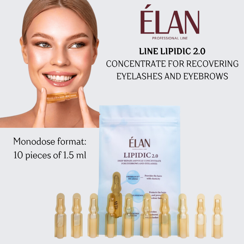 ELAN professional line LIPIDIC 2.0 Deep Repair Monodose Concentrate для брів і вій (10 монодоз х 1,5 мл.)