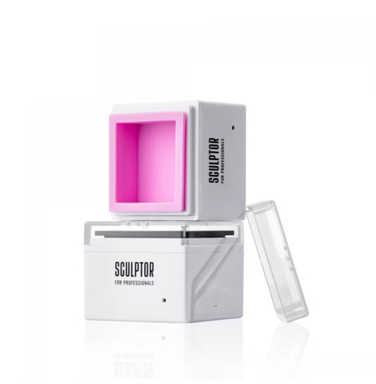 Professional wax melter Sculptor / MINI WAX WARMER (square mini) - pink bowl