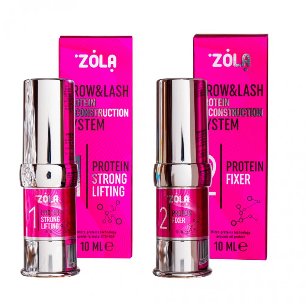 Lamination kit ZOLA Brow Lash Protein Reconstruction System / in pink jars