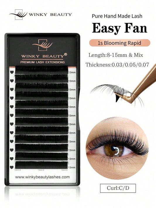 Winky Beauty Individual Eyelash Extension BLACK Thickness: 0,15 Mix (8-15)