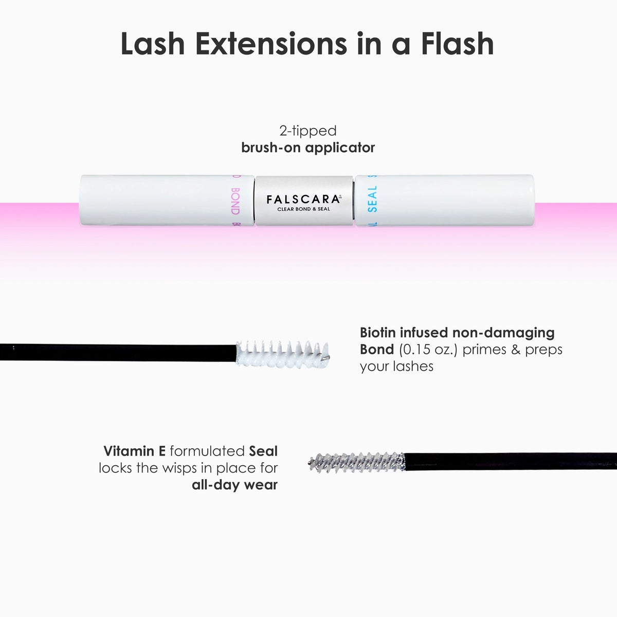 Falscara False Lash Clusters Bond & Seal - Double-Sided Tube - 0.29 oz.