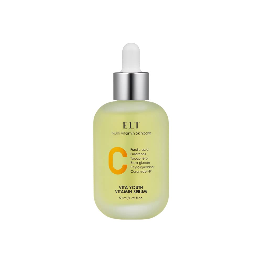 ELT Vita Youth Vitamin C Face Serum 1.69fl.oz.(50ml) | Skin Brightening | Ferulic Acid | Beta-Glucan| Anti-Aging | Dark Spot Remover | Korean Skincare (Pack of 1)