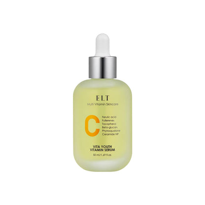 ELT Vita Youth Vitamin C Face Serum 1.69fl.oz.(50ml) | Skin Brightening | Ferulic Acid | Beta-Glucan| Anti-Aging | Dark Spot Remover | Korean Skincare (Pack of 1)