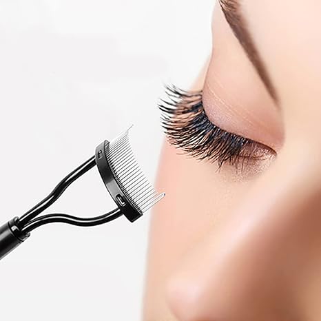 Eyelash Comb Eyebrow Brush Eyelash Separator Mascara Applicator Eyelash Definer With Cover