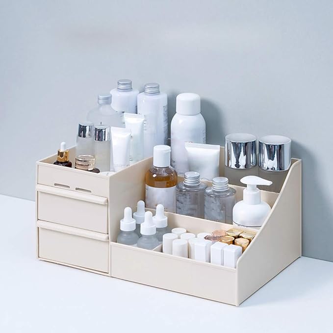White New Drawer Makeup Storage Box Dormitory Finishing Plastic