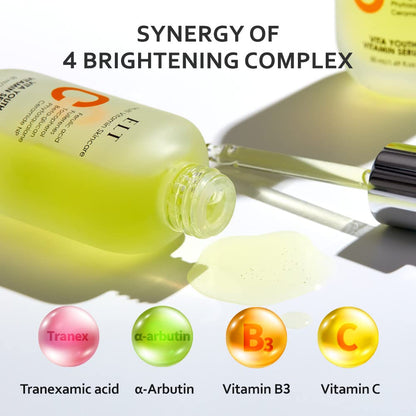 ELT Vita Youth Vitamin C Face Serum 1.69fl.oz.(50ml) | Skin Brightening | Ferulic Acid | Beta-Glucan| Anti-Aging | Dark Spot Remover | Korean Skincare (Pack of 1)