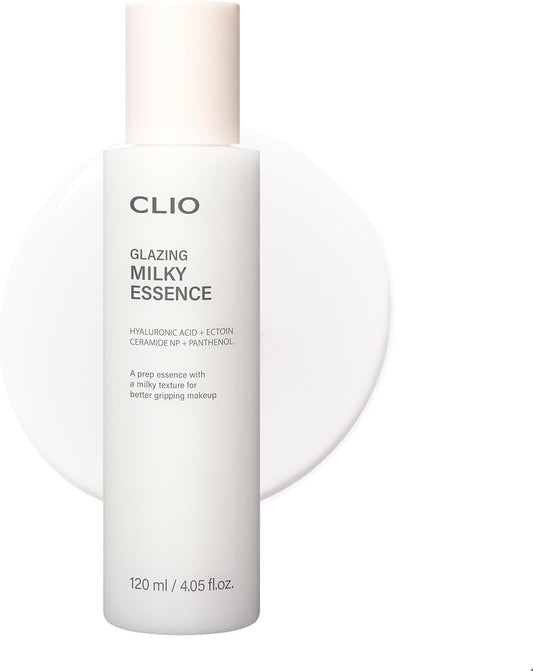 CLIO Glazing Milky Essence for Sensitive Skin, Rice PDRN for Boosting Radiant Glass Skin, Lightweight Hydrating Skin Prep for Makeup, Repairing Skin Barrier with Ceramide, Korean Skincare, 4.05 Fl Oz