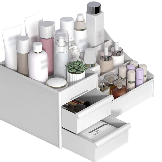 White New Drawer Makeup Storage Box Dormitory Finishing Plastic