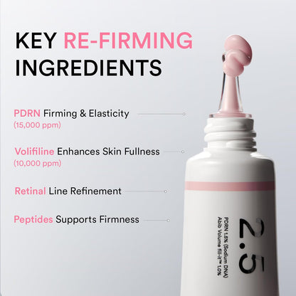 Abib PDRN Volume fill-it Booster Cream 2.5 tube | Facial Volume Plumping with PDRN 15,000ppm Peptides Retinal