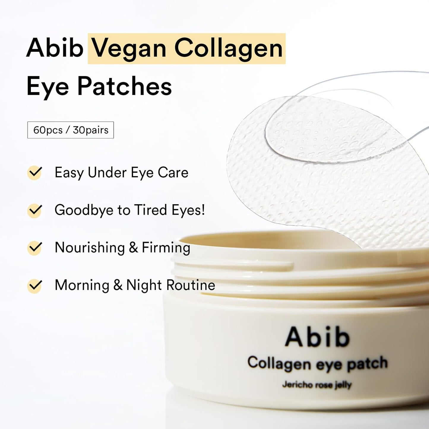 Abib Collagen Peptide Eye Patches від зморшок і дрібних ліній із желе Jericho Rose, 60 штук