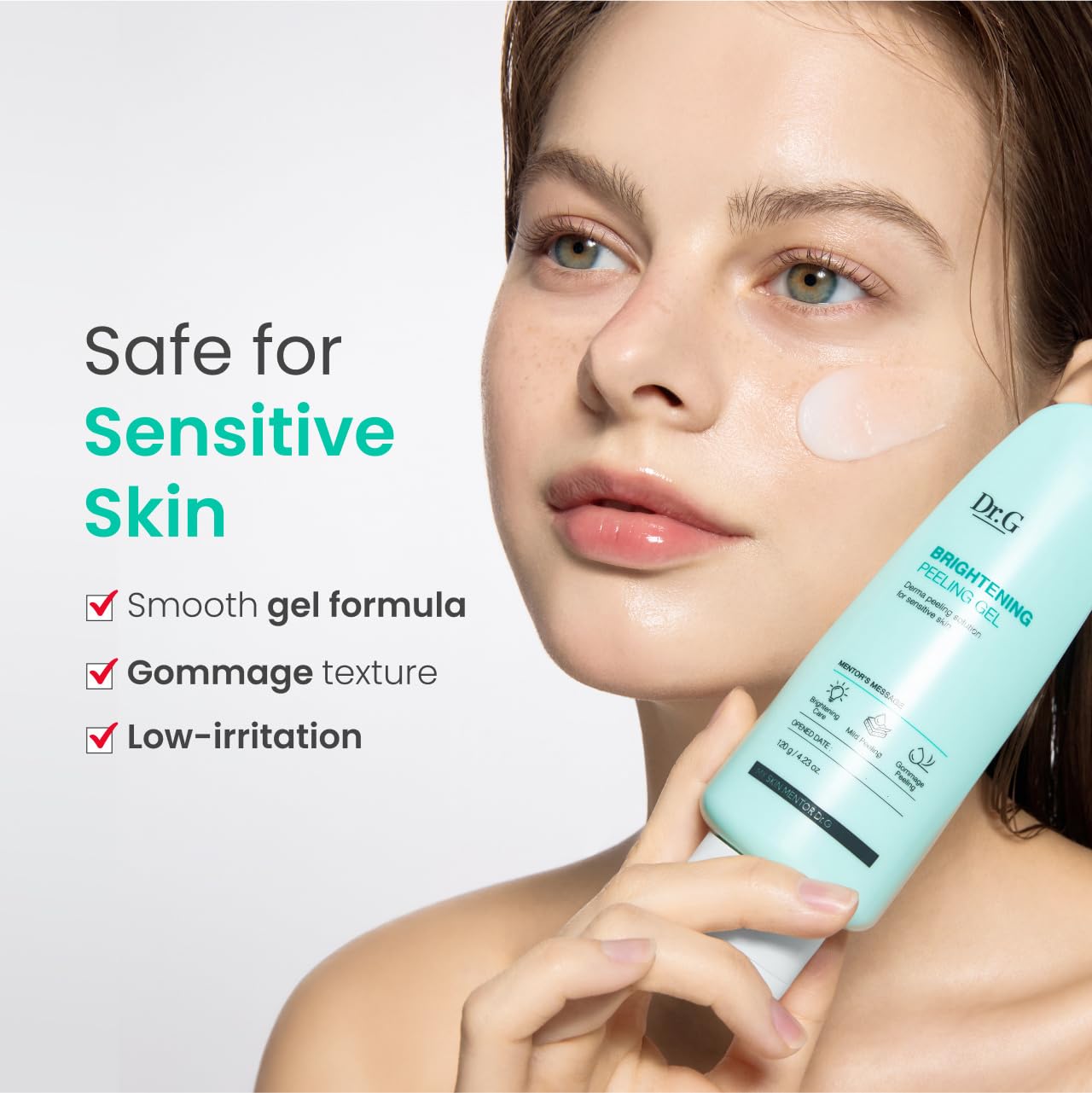 Dr. G Brightening Peeling Gel - Korean Skincare for Glowy Skin - Aqua Gommage Facial Exfoliator - Hyaluronic Acid, Ceramides, Vitamin C - Smooth Skin Texture, Low Irritation - Bulk Items - 4.23 fl oz