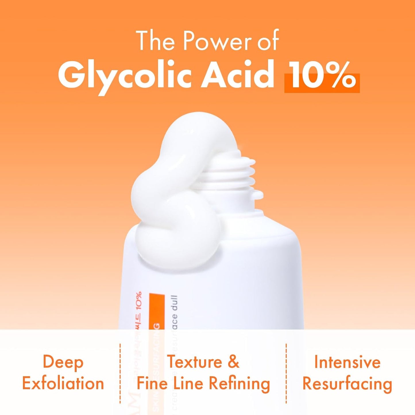 TOSOWOONG Glycolic Acid 10% Cream, AHA-ексфоліатор, крем для розгладження шкіри від нерівностей, темних плям, зморшок, тонких ліній з пантенолом, гіалуроновою кислотою, для ефекту скляної шкіри, корейський догляд, 50 мл/1,69 рідких унцій.