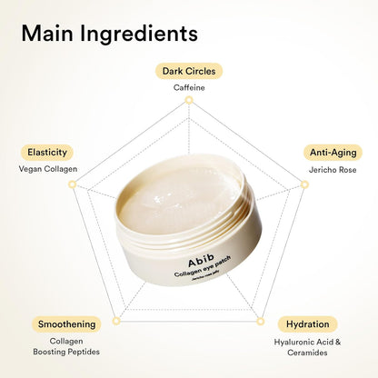 Abib Collagen Peptide Eye Patches від зморшок і дрібних ліній із желе Jericho Rose, 60 штук