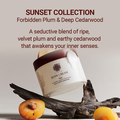 Perfume Nourishing Body Cream Sunset 6.8 fl oz (200 ml) l 24hr Lasting l Plum Scent l Hyaluronic Acid, Lightweight l Fast-Absorbing