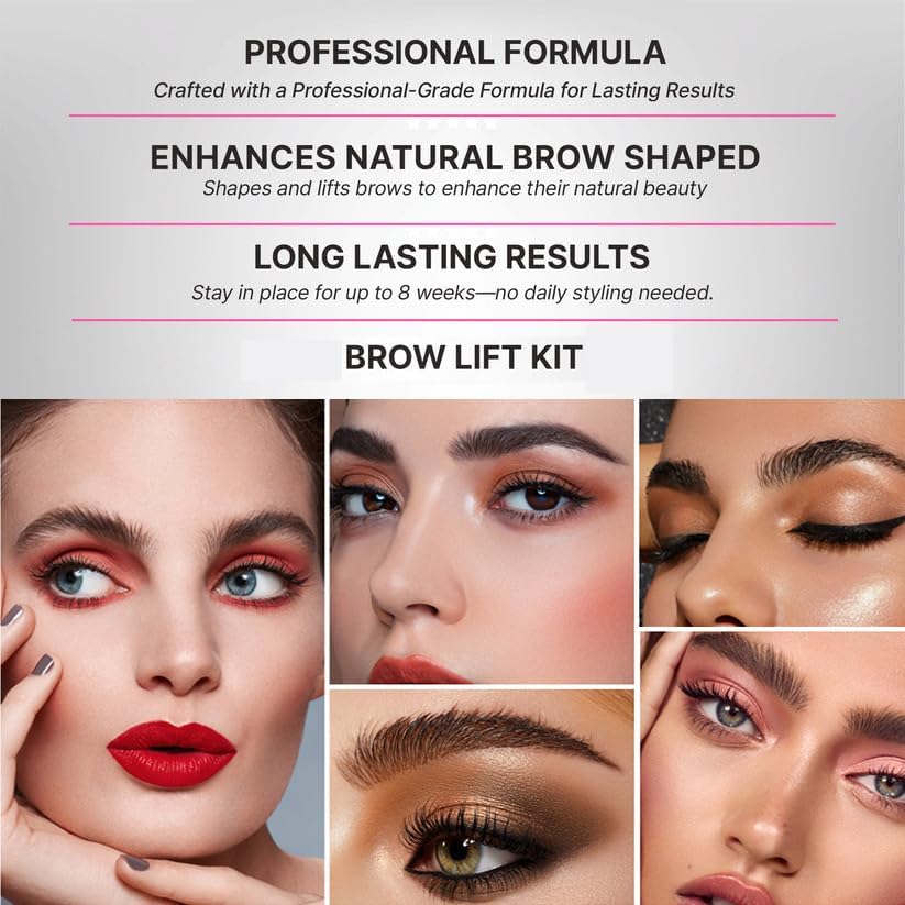 RKISSBEAUTY Набір для ламінування брів для використання вдома чи в салоні Миттєве ламінування для більш об'ємних брів, піднімає брови, робить їх густішими, простий у використанні