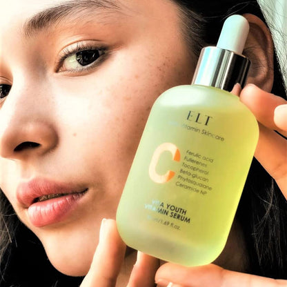 ELT Vita Youth Vitamin C Face Serum 1.69fl.oz.(50ml) | Skin Brightening | Ferulic Acid | Beta-Glucan| Anti-Aging | Dark Spot Remover | Korean Skincare (Pack of 1)