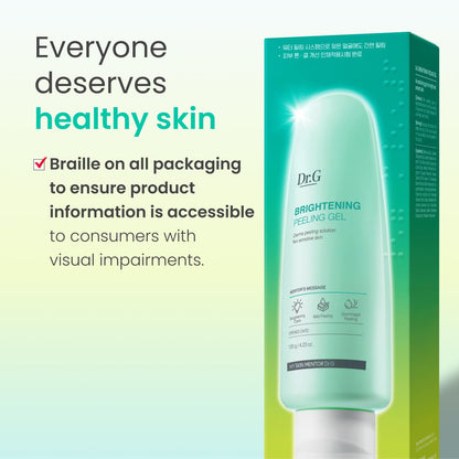 Dr. G Brightening Peeling Gel - Korean Skincare for Glowy Skin - Aqua Gommage Facial Exfoliator - Hyaluronic Acid, Ceramides, Vitamin C - Smooth Skin Texture, Low Irritation - Bulk Items - 4.23 fl oz