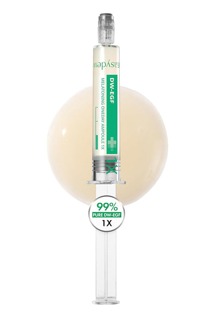 Easydew DW-EGF Melatoning Ampoule 1X - Зволожуюча сироватка від темних плям з ніацинамідом та глутатіоном для нерівної шкіри - Швидкопоглинаюча денна та нічна ампульна корейська косметика для догляду за шкірою (дозатор 0.27 рідкої унції, EGF 1X) 