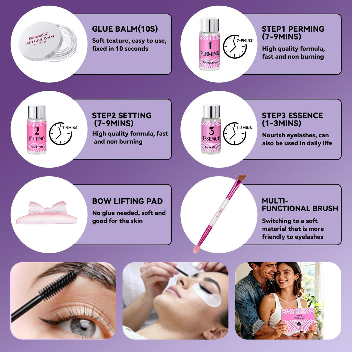Набір для ламінування вій DAMMAN Professional Quick Lash Perm Kit