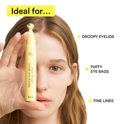 Abib Retinal Eye Serum Lifting Roller 0.5 Fl Oz, 15 мл | Антивіковий аплікатор для шкіри навколо очей проти зморшок, набряків, темних кіл з кофеїном та бакухіолом