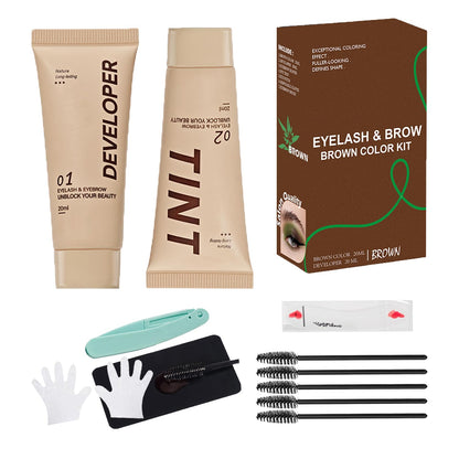 Brown Lash and Brow Color Kit Professional Results with Natural Effects Easy to Use for Salon & Home Use Safe and Effective