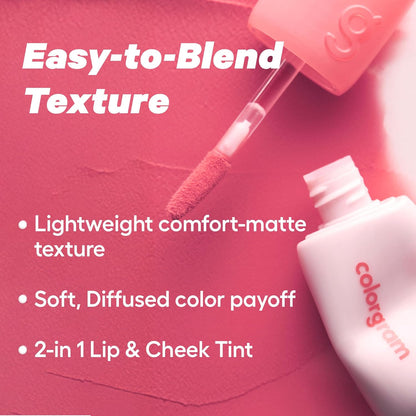 COLORGRAM NUDE BLUR TINT 02 CHARMING PINK | Тінт для губ і щік 2-в-1