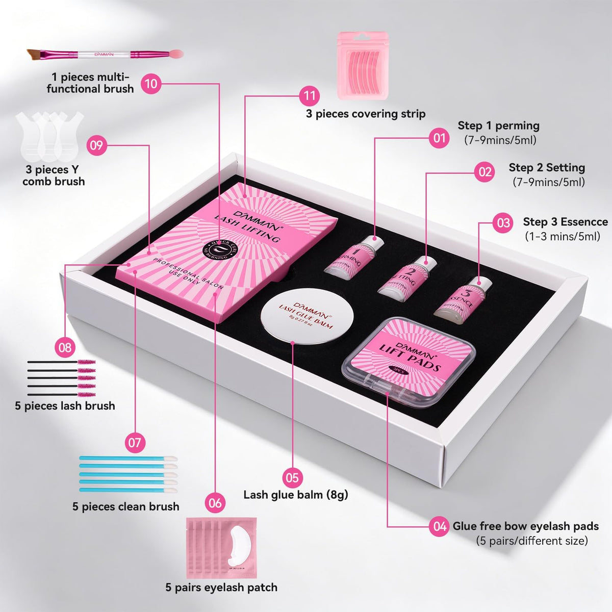 Набір для ламінування вій DAMMAN Professional Quick Lash Perm Kit