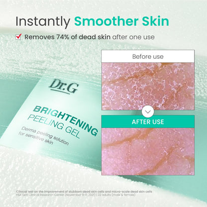 Dr. G Brightening Peeling Gel - Korean Skincare for Glowy Skin - Aqua Gommage Facial Exfoliator - Hyaluronic Acid, Ceramides, Vitamin C - Smooth Skin Texture, Low Irritation - Bulk Items - 4.23 fl oz