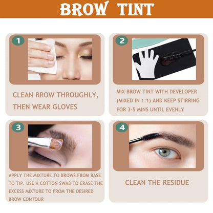 Brown Lash and Brow Color Kit Professional Results with Natural Effects Easy to Use for Salon & Home Use Safe and Effective