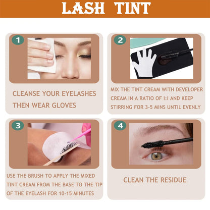 Brown Lash and Brow Color Kit Professional Results with Natural Effects Easy to Use for Salon & Home Use Safe and Effective