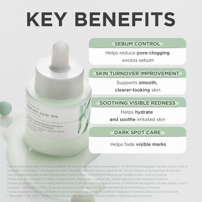 SKIN1004 Azelaic Acid 10% Ampoule, Hydrating Face Serum for Blemish-Prone & Irritated Skin, 1.01 fl.oz / 30ml