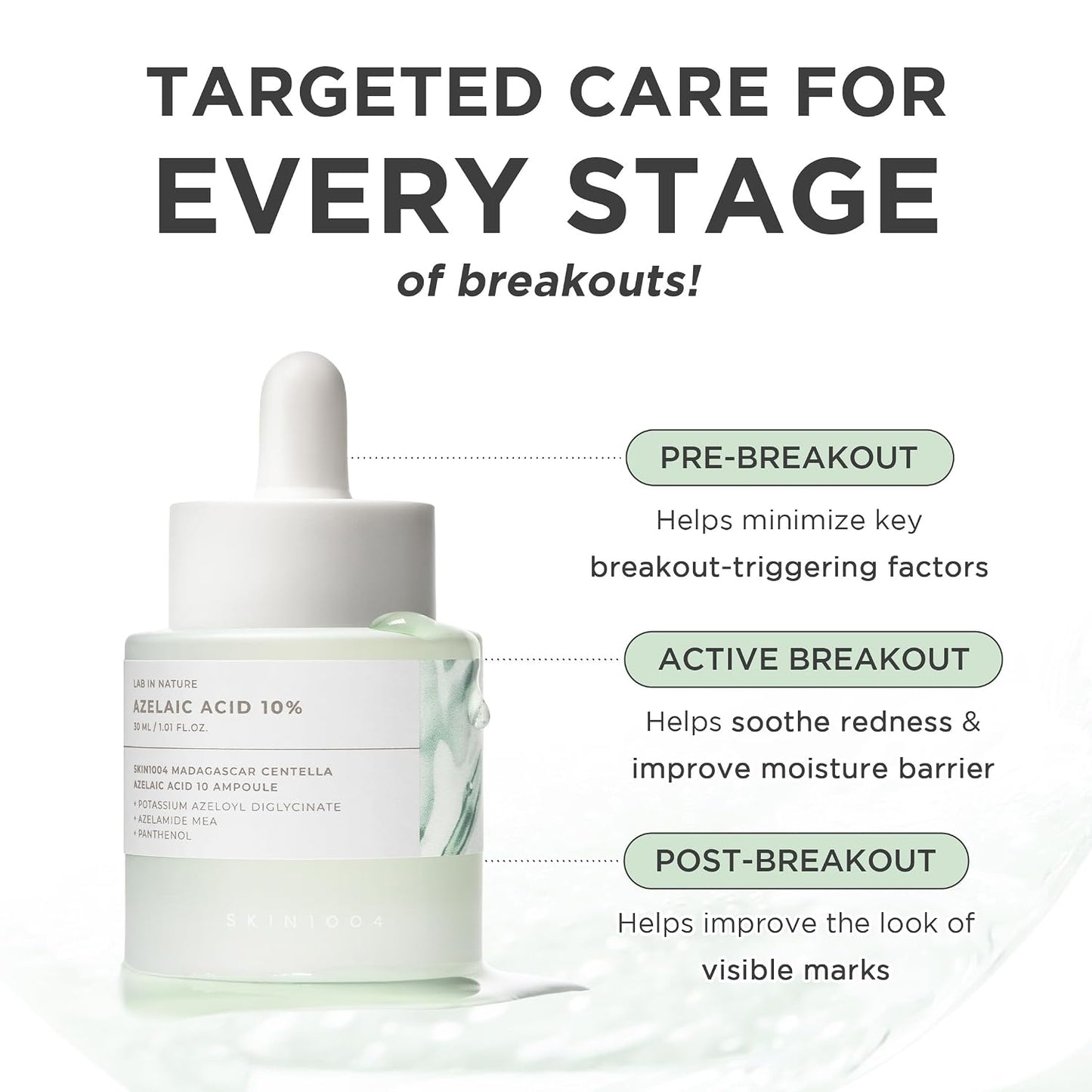 SKIN1004 Azelaic Acid 10% Ampoule, Hydrating Face Serum for Blemish-Prone & Irritated Skin, 1.01 fl.oz / 30ml