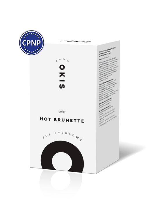 Крем-фарба для брів з екстрактом хни + окислювач 3% 20ml OKIS Brow / HOT BRUNETTE, 15 мл
