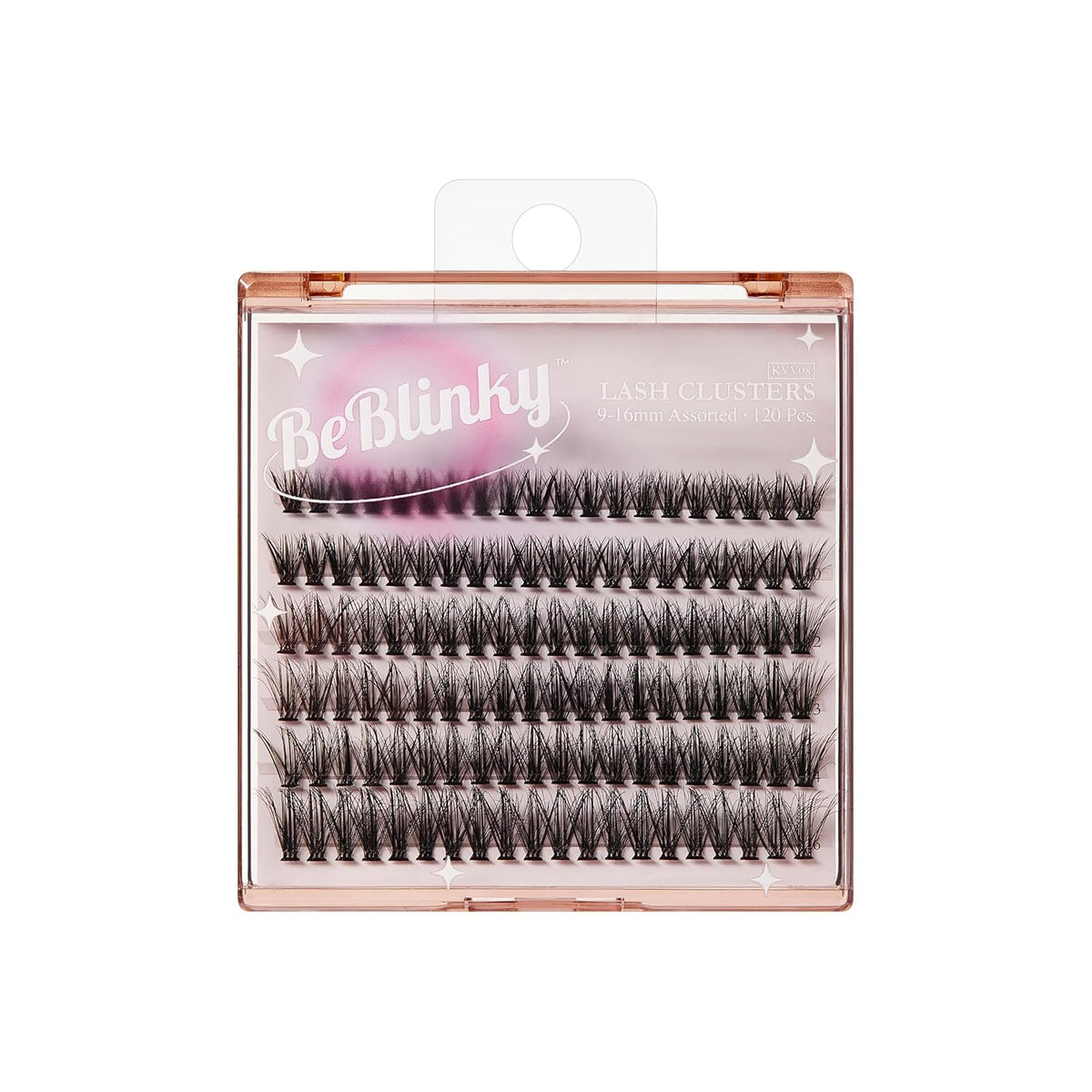 False Eyelashes, Lash Extension Kit 08, 9mm-16mm, Narrow Band, Easy to Apply and Remove, No Damage to Natural Eyelashes, 120 Lash Clusters