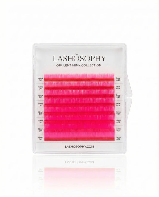 Neon Pink False Eyelashes | Mini Mixed Length Tray Mixed 6-13mm - 0,07