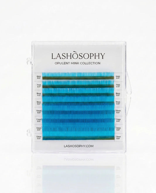 Neon Blue False Eyelashes | Mini Mixed Length Tray, Mix 6-13mm - 0,07