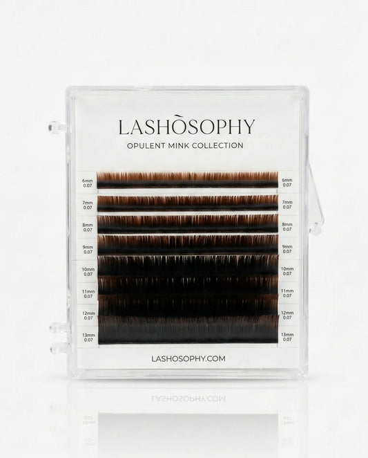 Ombre Black-Brown False Eyelashes | Mini Mixed Length Tray, Mix 6-13mm - 0,07