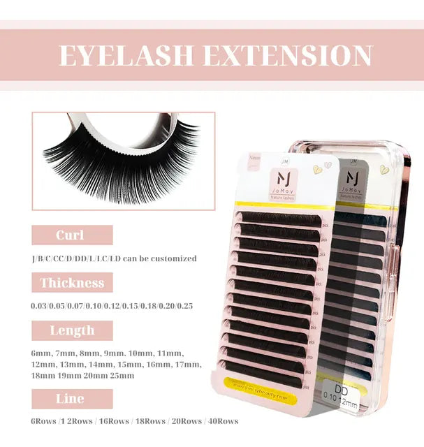 M J JOMAY Eyelash Extension MIX(8-16), 0.12mm