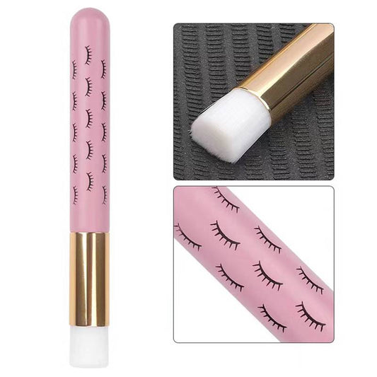 Tool - brush for cleaning eyelashes with shampoo - foam / pink with eyelashes